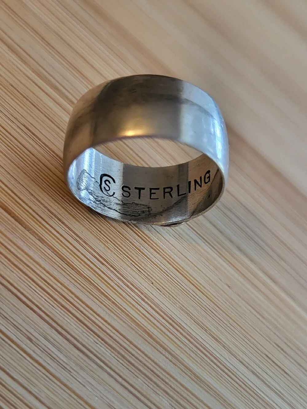 Vintage Sterling Silver Bates College Seal Signet Ring